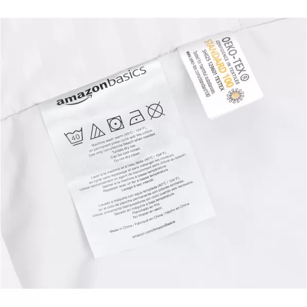 Amazon Basics Microfiber 3 Piece Duvet Cover Set FullQueen Bright White StripedBright White TwinTwin XL