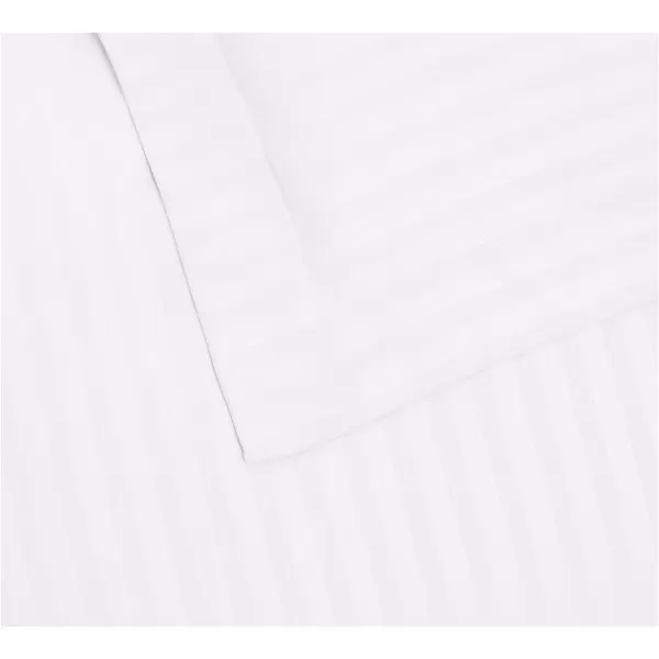 Amazon Basics Microfiber 3 Piece Duvet Cover Set FullQueen Bright White StripedBright White TwinTwin XL