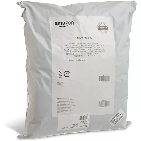 Amazon Basics Microfiber Cleaning Cloths NonAbrasive Reusable and Washable  Pack of 48 12 x16Inch Blue White and YellowBlueWhiteYellow Pack of 36
