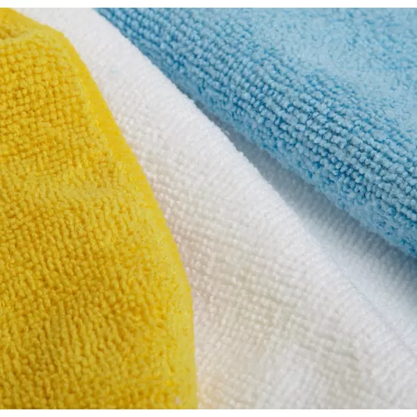 Amazon Basics Microfiber Cleaning Cloths NonAbrasive Reusable and Washable  Pack of 48 12 x16Inch Blue White and YellowBlueWhiteYellow Pack of 36