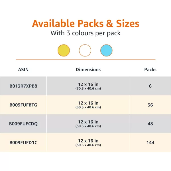 Amazon Basics Microfiber Cleaning Cloths NonAbrasive Reusable and Washable  Pack of 48 12 x16Inch Blue White and YellowBlueWhiteYellow Pack of 36