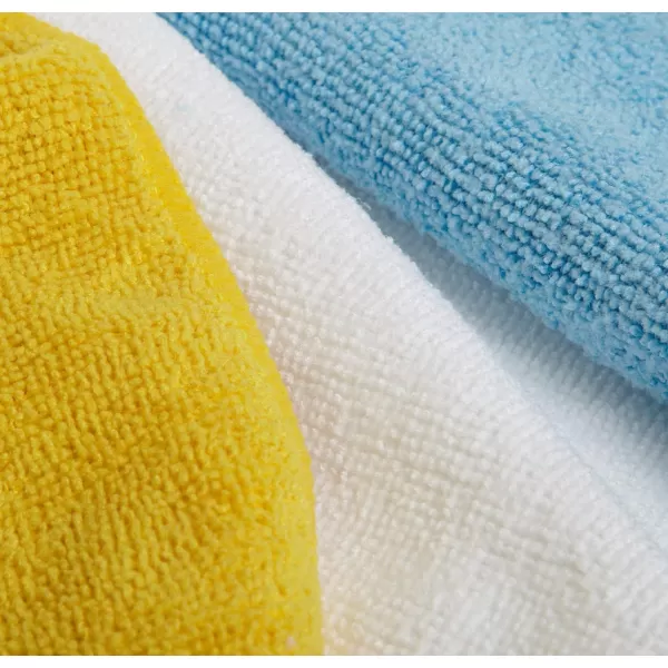Amazon Basics Microfiber Cleaning Cloths NonAbrasive Reusable and Washable  Pack of 48 12 x16Inch Blue White and YellowBlueWhiteYellow Pack of 48