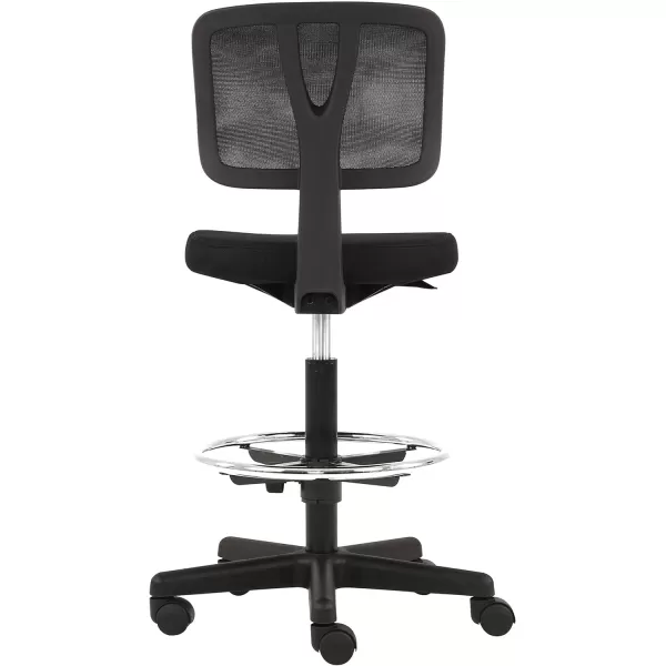 Amazon Basics Midback Mesh Office Drafting Chair Stool with Adjustable Footrest BlackNo Arms
