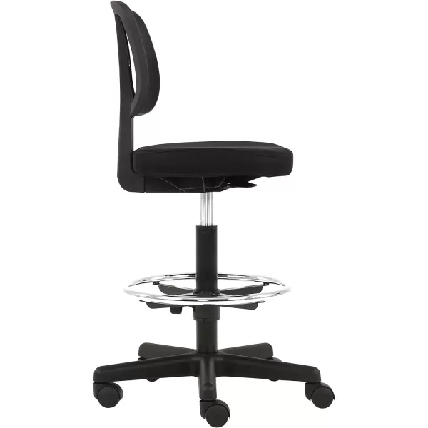 Amazon Basics Midback Mesh Office Drafting Chair Stool with Adjustable Footrest BlackNo Arms