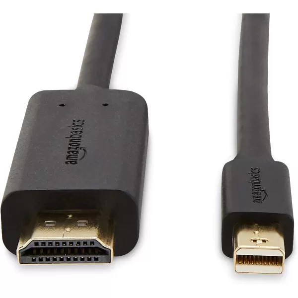 Amazon Basics Mini DisplayPort Male to HDMI Male Cable 1080p GoldPlated Plugs 6 Foot Black for Personal Computer15Feet 10Pack
