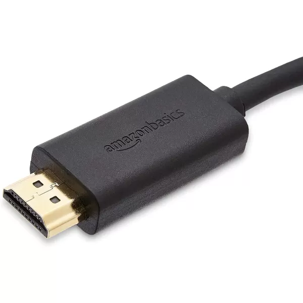 Amazon Basics Mini DisplayPort Male to HDMI Male Cable 1080p GoldPlated Plugs 6 Foot Black for Personal Computer15Feet 1Pack