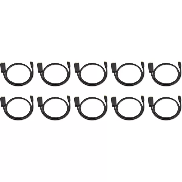 Amazon Basics Mini DisplayPort Male to HDMI Male Cable 1080p GoldPlated Plugs 6 Foot Black for Personal Computer3Feet 10Pack