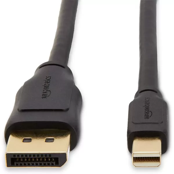 Amazon Basics Mini DisplayPort to DisplayPort Display Cable 4Kx2K GoldPlated Plugs 6 Foot Black3 Feet 10Pack