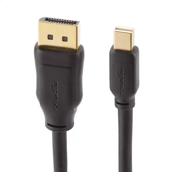 Amazon Basics Mini DisplayPort to DisplayPort Display Cable 4Kx2K GoldPlated Plugs 6 Foot Black3 Feet 1Pack