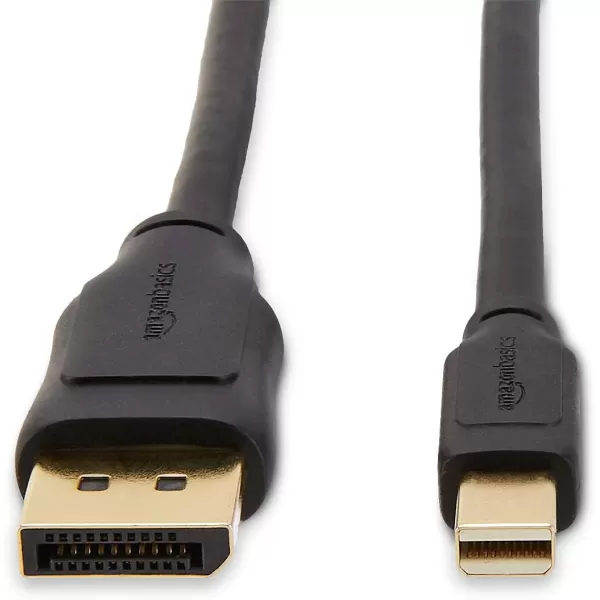 Amazon Basics Mini DisplayPort to DisplayPort Display Cable 4Kx2K GoldPlated Plugs 6 Foot Black3 Feet 1Pack