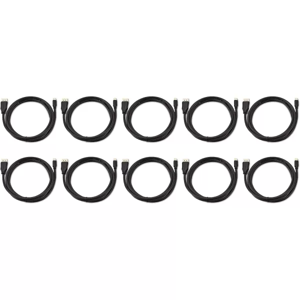 Amazon Basics Mini DisplayPort to DisplayPort Display Cable 4Kx2K GoldPlated Plugs 6 Foot Black6 Feet 10Pack