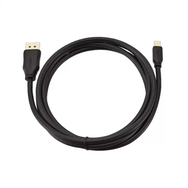 Amazon Basics Mini DisplayPort to DisplayPort Display Cable 4Kx2K GoldPlated Plugs 6 Foot Black6 Feet 1Pack