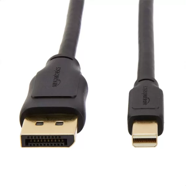 Amazon Basics Mini DisplayPort to DisplayPort Display Cable 4Kx2K GoldPlated Plugs 6 Foot Black6 Feet 1Pack