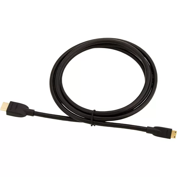Amazon Basics Mini HDMI to HDMI Adapter Cable 102Gbps HighSpeed 4K30Hz 2160p 48Bit Color Ethernet Ready 6 Ft Black1Pack 6 Feet