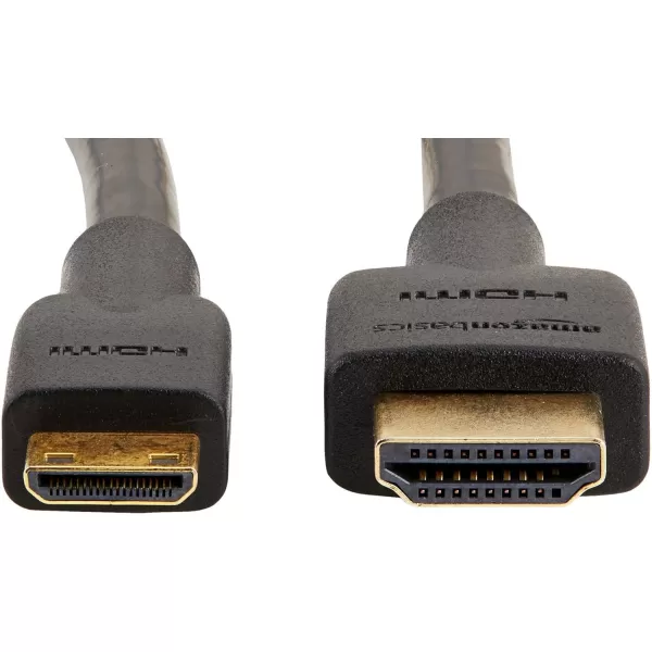 Amazon Basics Mini HDMI to HDMI Adapter Cable 102Gbps HighSpeed 4K30Hz 2160p 48Bit Color Ethernet Ready 6 Ft Black1Pack 6 Feet
