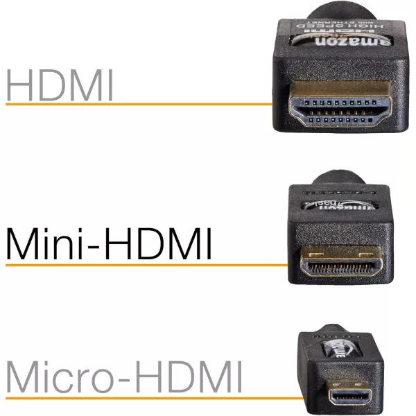 Amazon Basics Mini HDMI to HDMI Adapter Cable 102Gbps HighSpeed 4K30Hz 2160p 48Bit Color Ethernet Ready 6 Ft Black1Pack 98 Feet