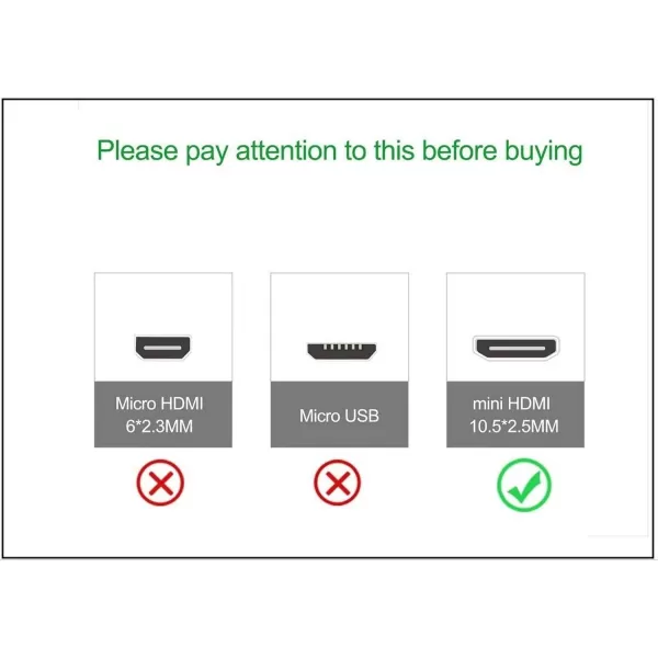 Amazon Basics Mini HDMI to HDMI Adapter Cable 102Gbps HighSpeed 4K30Hz 2160p 48Bit Color Ethernet Ready 6 Ft Black1Pack 98 Feet