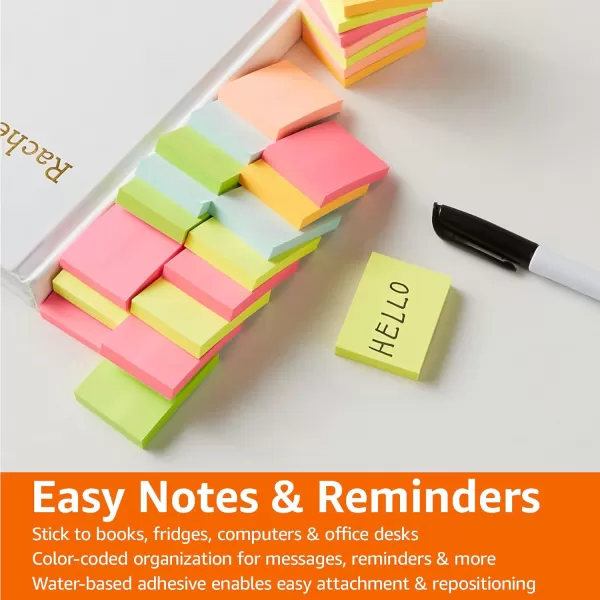 Amazon Basics Mini Rectangular Sticky Notes 15 x 2Inch Assorted Colors 24PackAmazon Basics Mini Rectangular Sticky Notes 15 x 2Inch Assorted Colors 24Pack