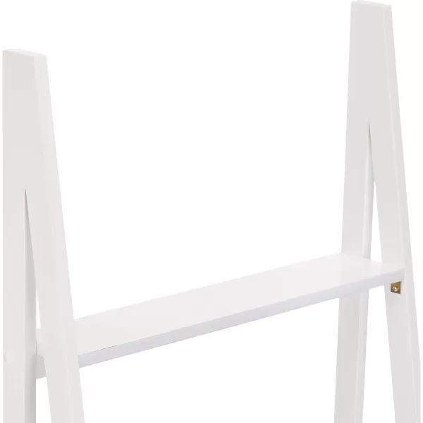 Amazon Basics Modern 5Tier Ladder Bookshelf Organizer Solid Rubberwood Frame Walnut Finish 14 D x 248 W x 701 HWhite