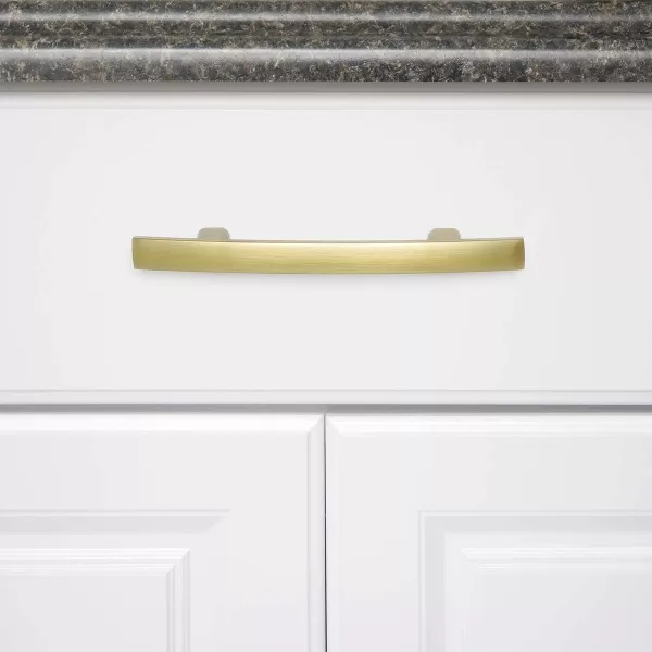 Amazon Basics Modern Curved Cabinet Handle 525inch Length 3inch Hole Center Oil Rubbed Bronze 10Pack525 in Length 3 in Hole Center 10 Pack Golden Champagne