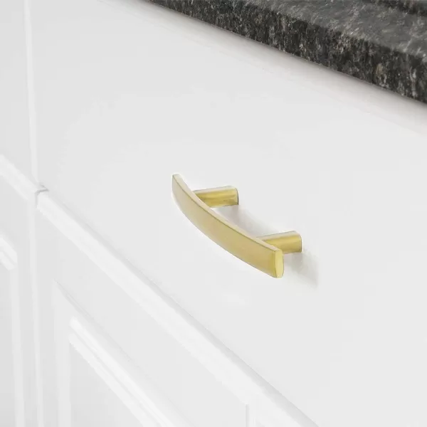 Amazon Basics Modern Curved Cabinet Handle 525inch Length 3inch Hole Center Oil Rubbed Bronze 10Pack525 in Length 3 in Hole Center 10 Pack Golden Champagne