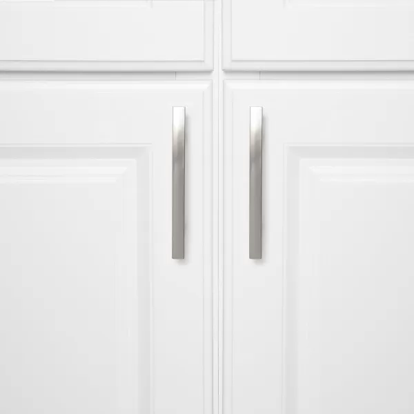 Amazon Basics Modern Curved Cabinet Handle 525inch Length 3inch Hole Center Satin Nickel 10Pack525 in Length 3 in Hole Center Modern Satin Nickel