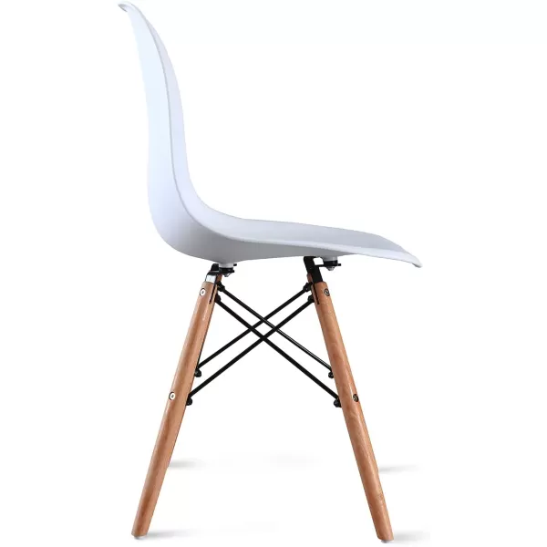 Amazon Basics Modern Dining Chair Set Shell Chair with Wood Legs for Kitchen Dining Living Room  Set of 4 Black 1811W x 2028D x 3268 HWhite