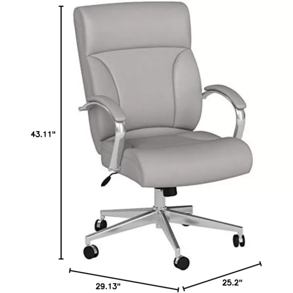 Amazon Basics Modern Executive Chair 275lb Capacity with Oversized Seat Cushion Grey Bonded Leather 2913D x 252W x 4311HAmazon Basics Modern Executive Chair 275lb Capacity with Oversized Seat Cushion Grey Bonded Leather 2913D x 252W x 4311H