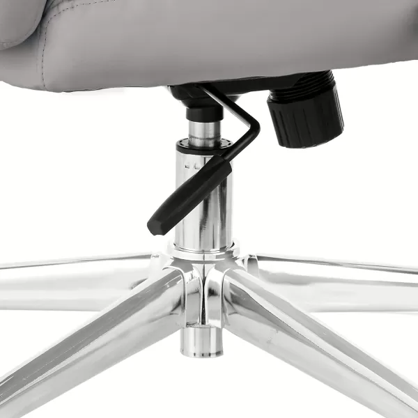 Amazon Basics Modern Executive Chair 275lb Capacity with Oversized Seat Cushion Grey Bonded Leather 2913D x 252W x 4311HAmazon Basics Modern Executive Chair 275lb Capacity with Oversized Seat Cushion Grey Bonded Leather 2913D x 252W x 4311H