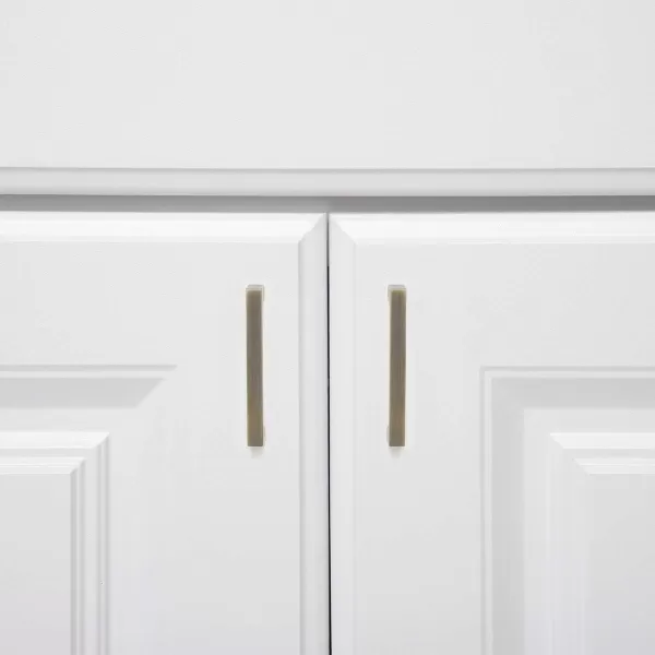 Amazon Basics Modern Square Cabinet Pull Handle 539inch Length 5inch Hole Center Golden Champagne 10pack334 in Length 3 in Hole Center Antique Brass