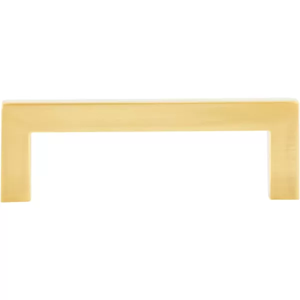 Amazon Basics Modern Square Cabinet Pull Handle 539inch Length 5inch Hole Center Golden Champagne 10pack334 in Length 3 in Hole Center Brushed Brass