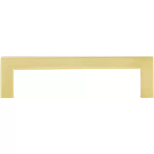 Amazon Basics Modern Square Cabinet Pull Handle 539inch Length 5inch Hole Center Golden Champagne 10pack413 in Length 375 in Hole Center Brushed Brass