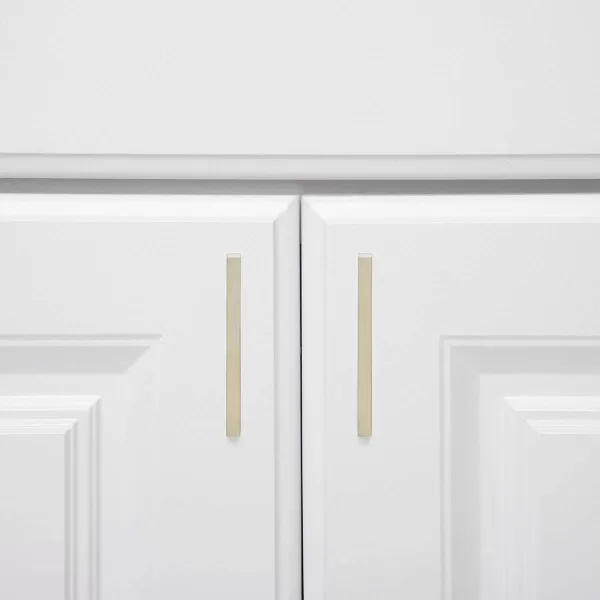 Amazon Basics Modern Square Cabinet Pull Handle 539inch Length 5inch Hole Center Golden Champagne 10pack413 in Length 375 in Hole Center Golden Champagne