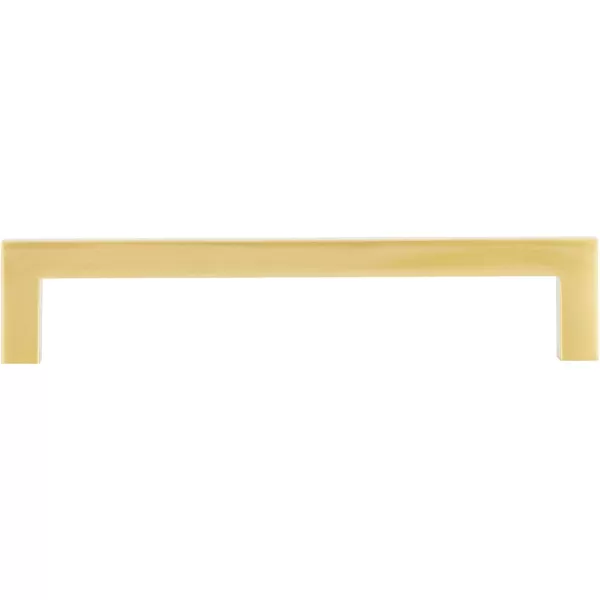 Amazon Basics Modern Square Cabinet Pull Handle 539inch Length 5inch Hole Center Golden Champagne 10pack539 in Length 5 in Hole Center Brushed Brass
