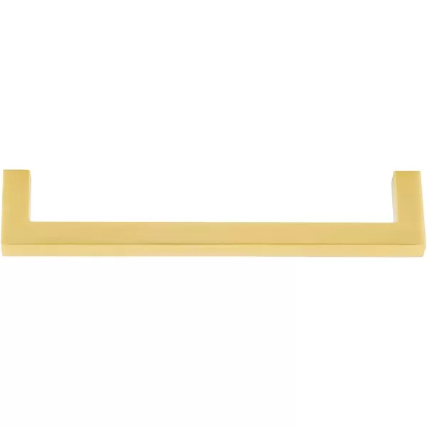 Amazon Basics Modern Square Cabinet Pull Handle 539inch Length 5inch Hole Center Golden Champagne 10pack539 in Length 5 in Hole Center Brushed Brass
