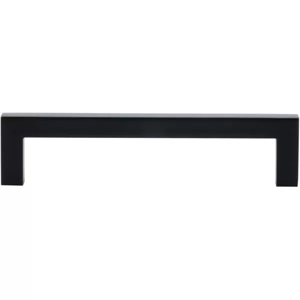 Amazon Basics Modern Square Cabinet Pull Handle 539inch Length 5inch Hole Center Golden Champagne 10pack539 in Length 5 in Hole Center Flat Black