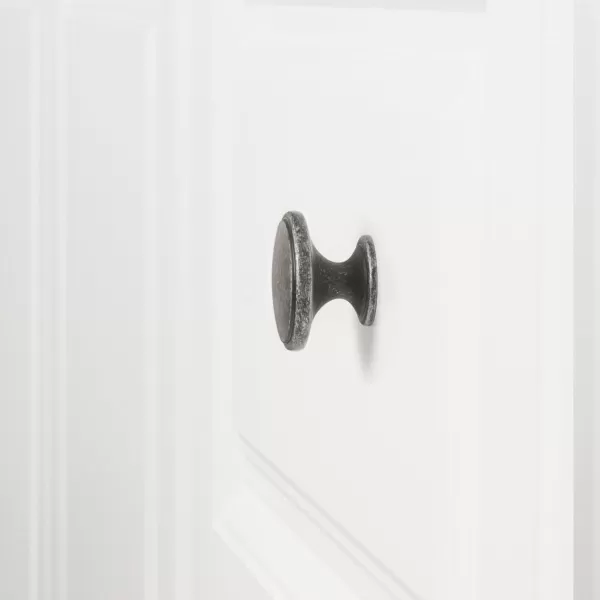 Amazon Basics Modern Wide Top Ring Cabinet Knob 152inch Diameter Satin Nickel 25Pack152 in Antique Silver