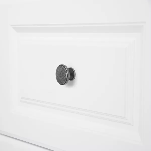 Amazon Basics Modern Wide Top Ring Cabinet Knob 152inch Diameter Satin Nickel 25Pack152 in Antique Silver