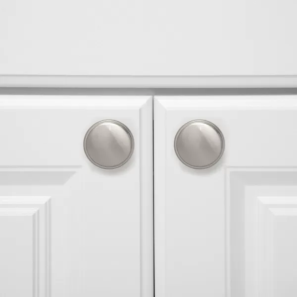 Amazon Basics Modern Wide Top Ring Cabinet Knob 152inch Diameter Satin Nickel 25Pack152 in Satin Nickel