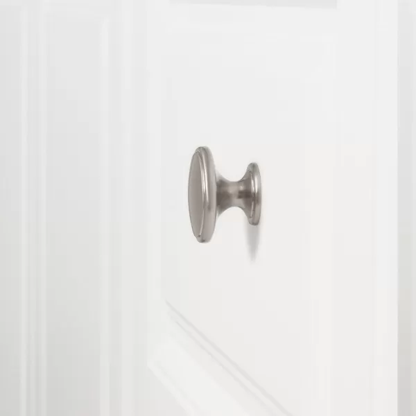 Amazon Basics Modern Wide Top Ring Cabinet Knob 152inch Diameter Satin Nickel 25Pack152 in Satin Nickel