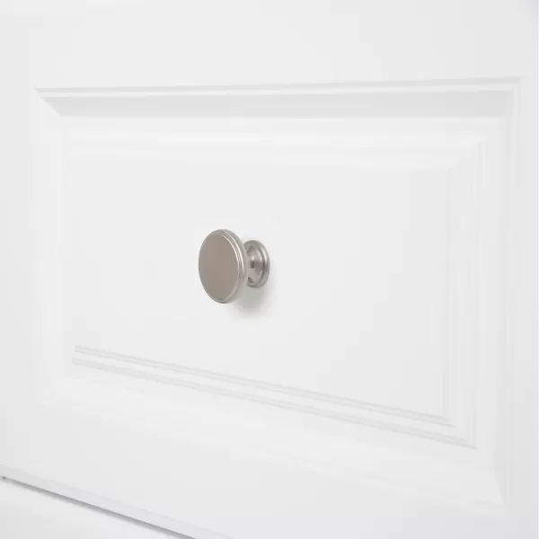 Amazon Basics Modern Wide Top Ring Cabinet Knob 152inch Diameter Satin Nickel 25Pack152 in Satin Nickel
