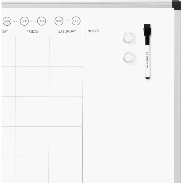 Amazon Basics Monthly Calendar Whiteboard Dry Erase and Cork Board Silver Aluminium Frame 24 x 36 Inches WhiteAmazon Basics Monthly Calendar Whiteboard Dry Erase and Cork Board Silver Aluminium Frame 24 x 36 Inches White