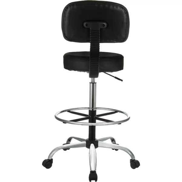 Amazon Basics MultiPurpose Drafting Spa Bar Stool with Wheels  BlackBlack Drafting Stool with Foot Rest