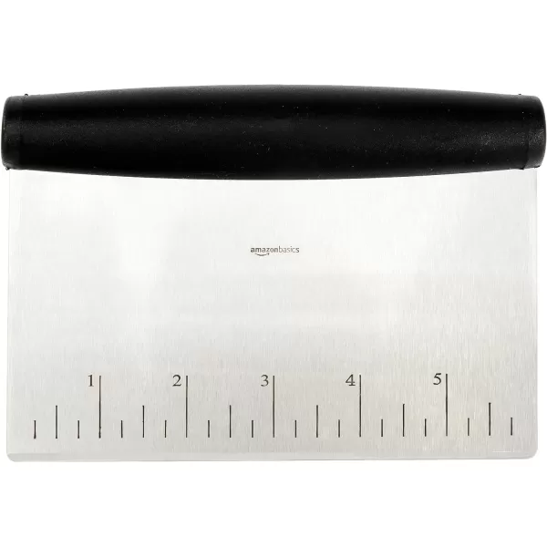 Amazon Basics MultiPurpose Stainless Steel ScraperChopper with Contoured Grip 6Inch Silver BlackAmazon Basics MultiPurpose Stainless Steel ScraperChopper with Contoured Grip 6Inch Silver Black