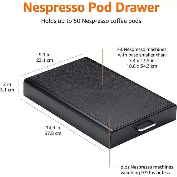 Amazon Basics Nespresso OriginalLine Coffee Pod with 1 Storage Drawer Holder 50 Capsule Capacity BlackAmazon Basics Nespresso OriginalLine Coffee Pod with 1 Storage Drawer Holder 50 Capsule Capacity Black