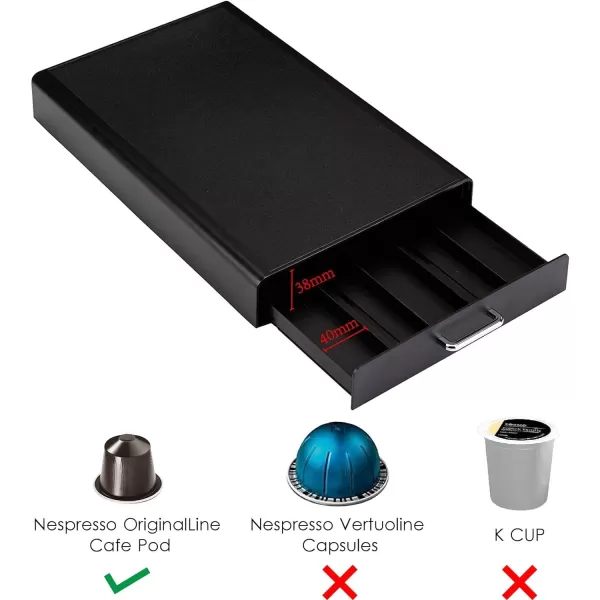Amazon Basics Nespresso OriginalLine Coffee Pod with 1 Storage Drawer Holder 50 Capsule Capacity BlackAmazon Basics Nespresso OriginalLine Coffee Pod with 1 Storage Drawer Holder 50 Capsule Capacity Black