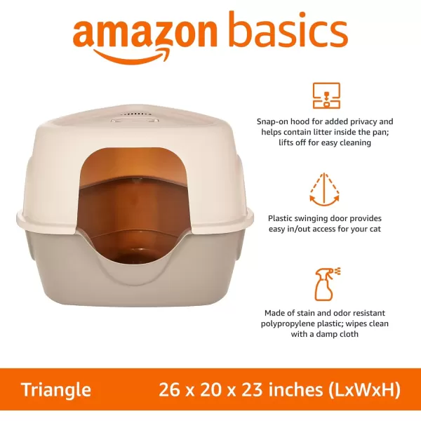 Amazon Basics NoMess Hooded Corner Cat Litter Box Triangle Charcoal 26 in x 20 in x 23 inAmazon Basics NoMess Hooded Corner Cat Litter Box Triangle Charcoal 26 in x 20 in x 23 in