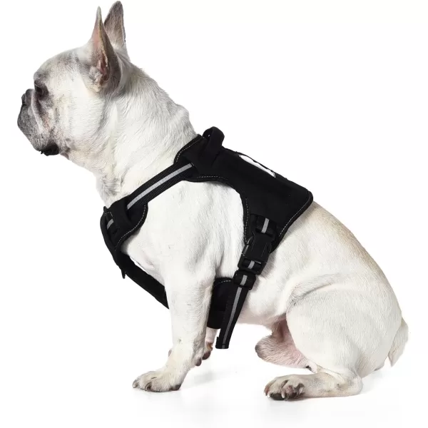 Amazon Basics NoPull Adjustable Front Clip Working Dog Molle Vest Harness Black SmallLarge