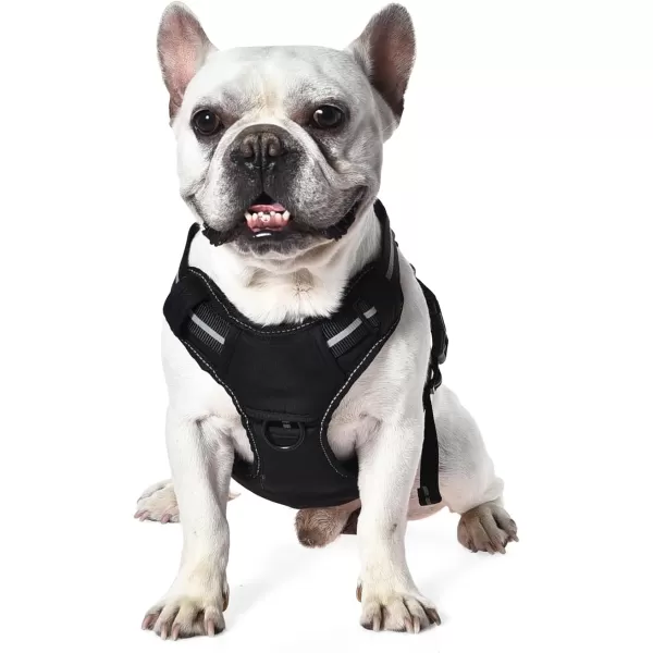 Amazon Basics NoPull Adjustable Front Clip Working Dog Molle Vest Harness Black SmallLarge