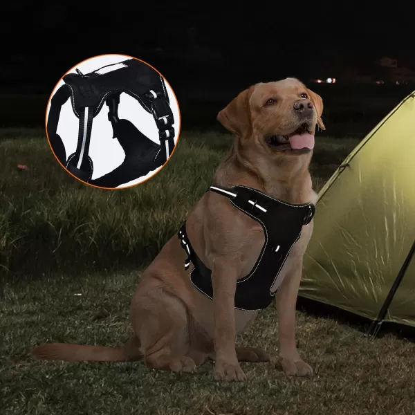 Amazon Basics NoPull Adjustable Front Clip Working Dog Molle Vest Harness Black SmallXLarge